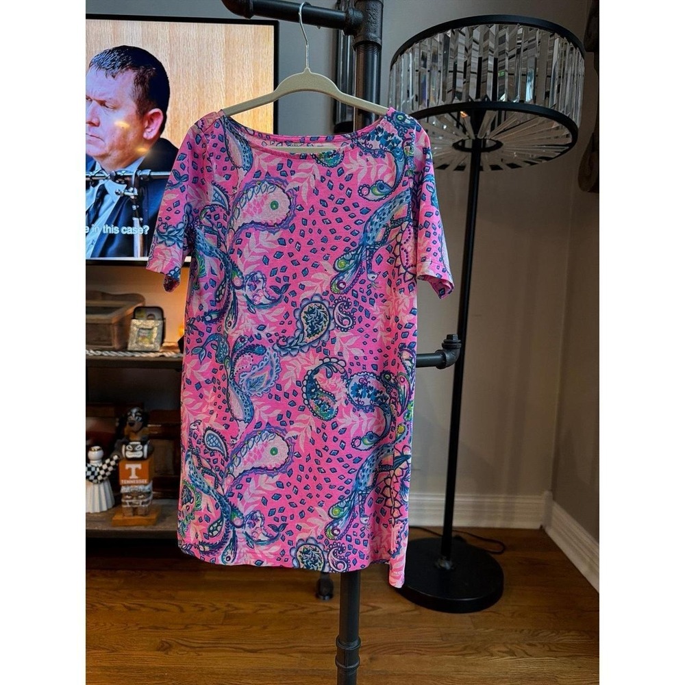 Lilly Pulitzer Girls Mini Marlowe Dress in the Plumeria Pink Strut 4-5